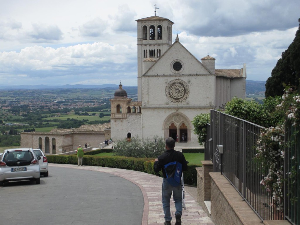 Front view of Basilica of St Francesco, Assisi, Italy